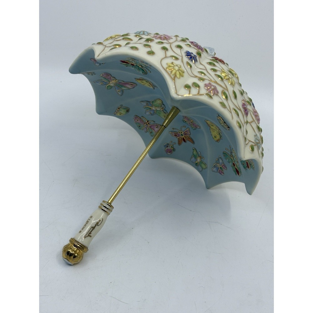 Lenox‎ Porcelain 24kg Trim Umbrella April Showers Butterflies Flowers Parvaneh - Picture 10 of 11